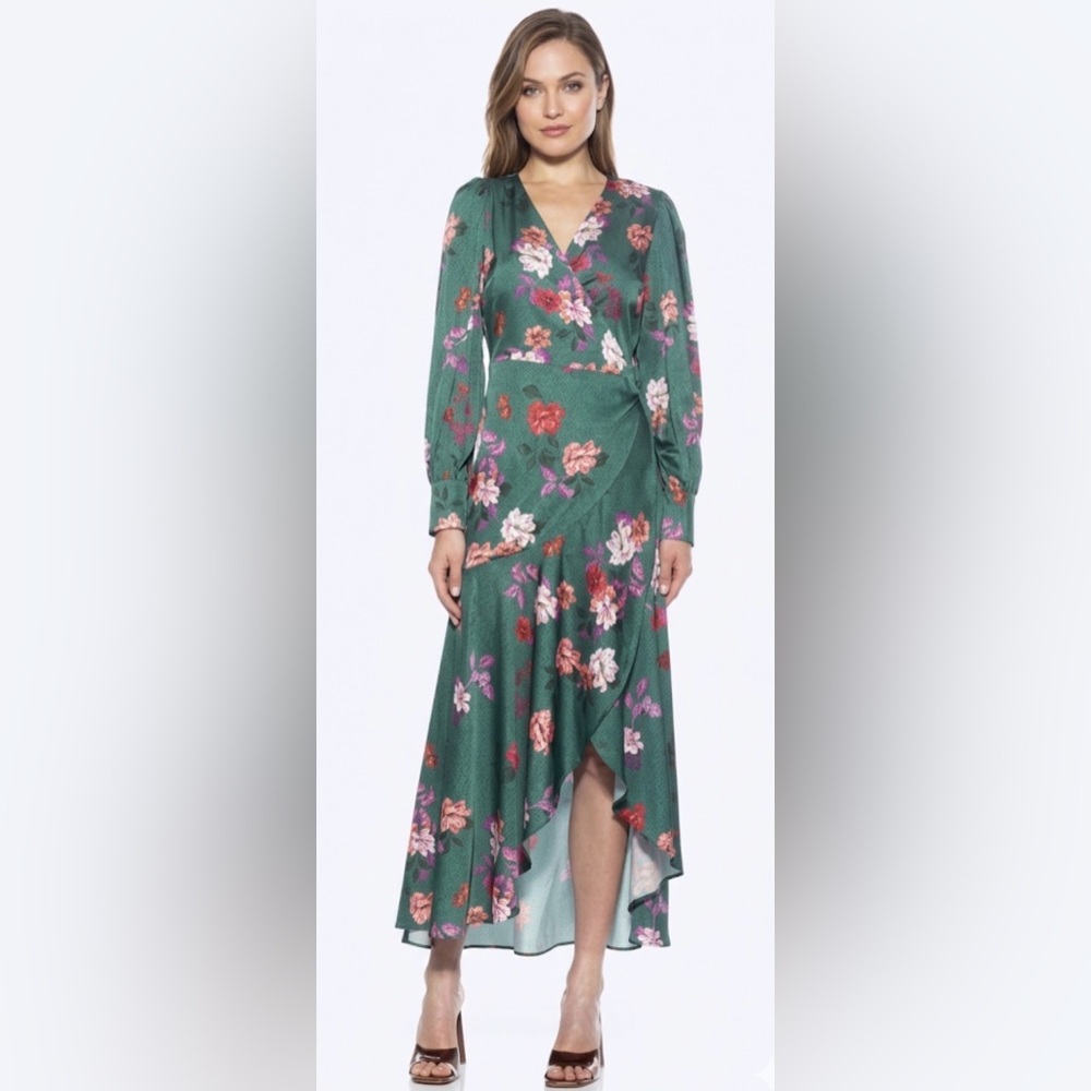 Alexia Admor Teal Floral Midi Dress